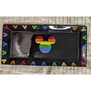NWT Disney Rainbow Collection Mickey Mouse Tossed Heads Rectangle Serving Tray